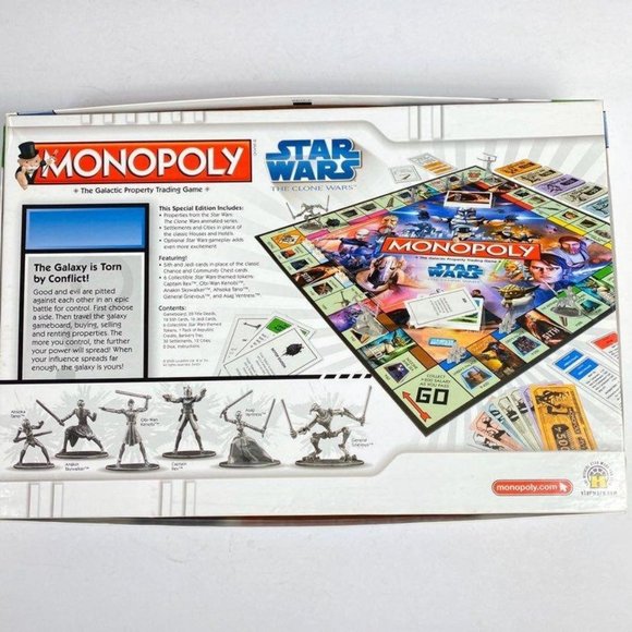 Star Wars The Clone Wars Monopoly Board Game 2008 Complete Parker Brothers - Picture 2 of 12